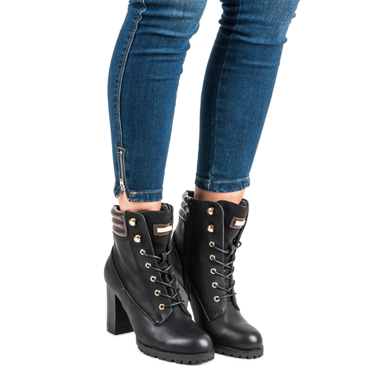 Kayla Tied high-heeled ankle boots black 2