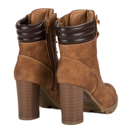 Kayla Tied high-heeled ankle boots brown 1