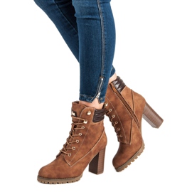 Kayla Tied high-heeled ankle boots brown 2