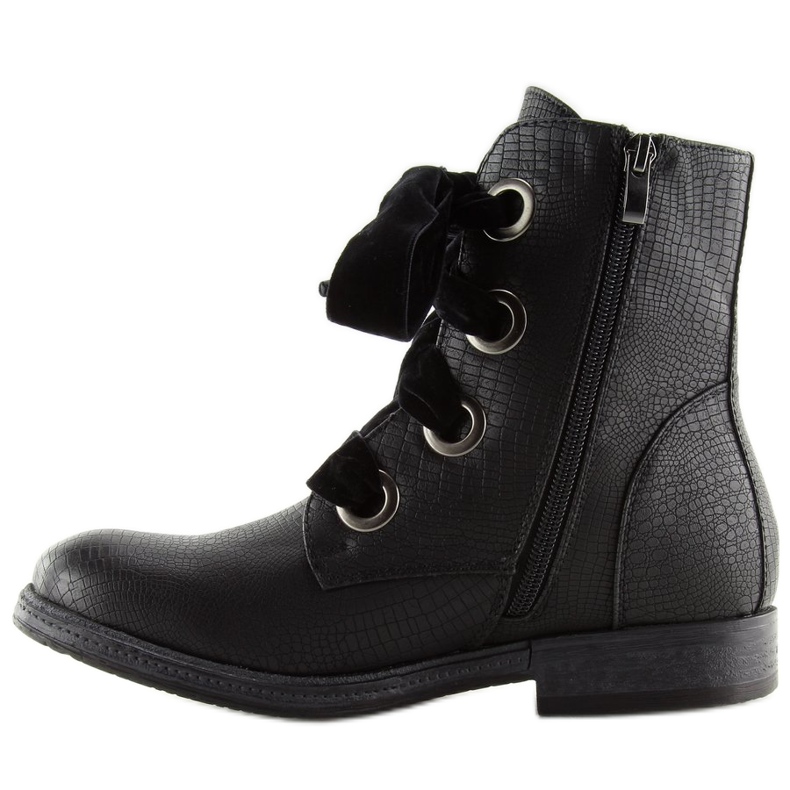 Black laced boots HFN-5505 Black 2