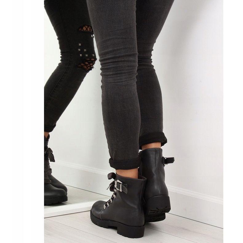 Gray boots with a ribbon gray FC-H125 Gray grey 1