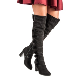 Elegant musketeer boots black 2