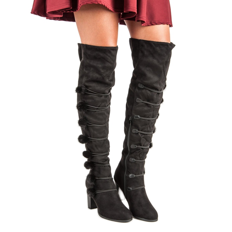 Elegant musketeer boots black 1