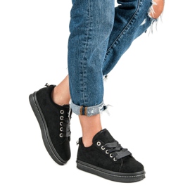 Fashion Suede Sneakers black 1