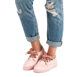 Suede Lace-up Sneakers pink 1