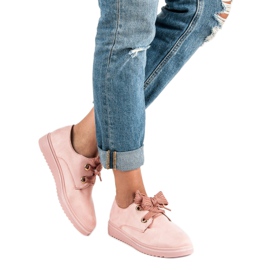 Suede Lace-up Sneakers pink 2