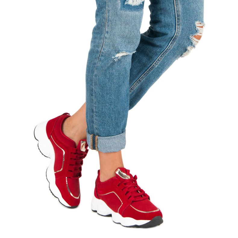 Suede sports shoes vices red 2