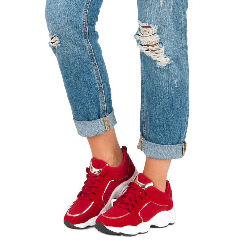 Suede sports shoes vices red 1