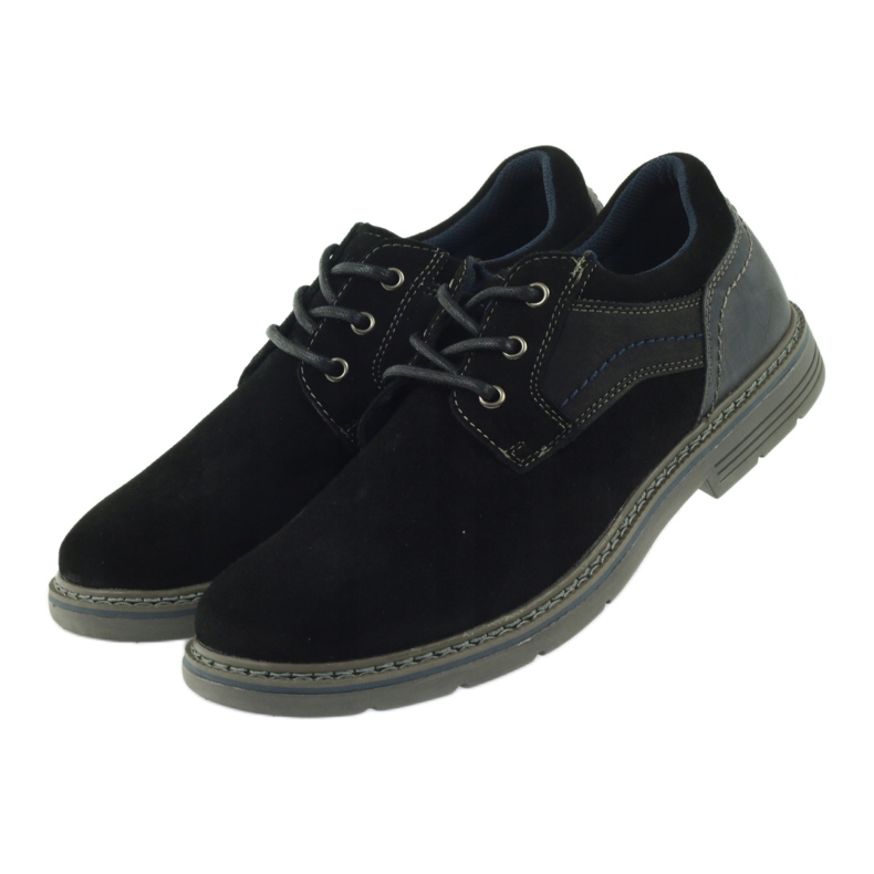 McKey Men's suede shoes 285 black navy blue 4