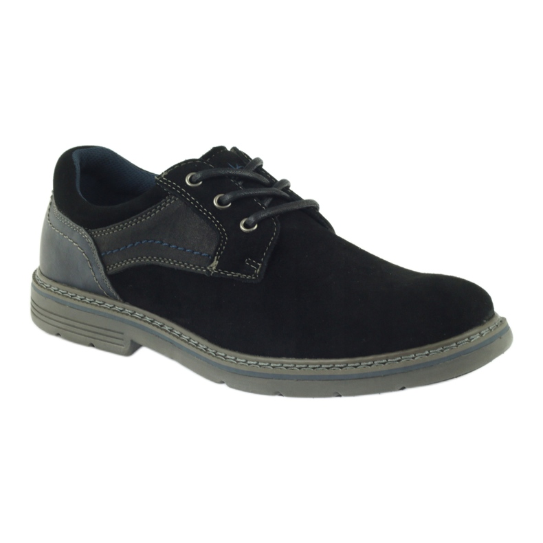 McKey Men's suede shoes 285 black navy blue 1