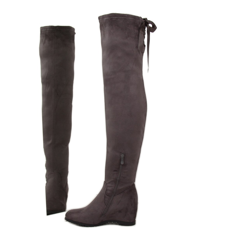 Gray Over-boots wedge heels 168-139 Gray grey 1