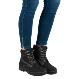 Black tied hiking boots 1
