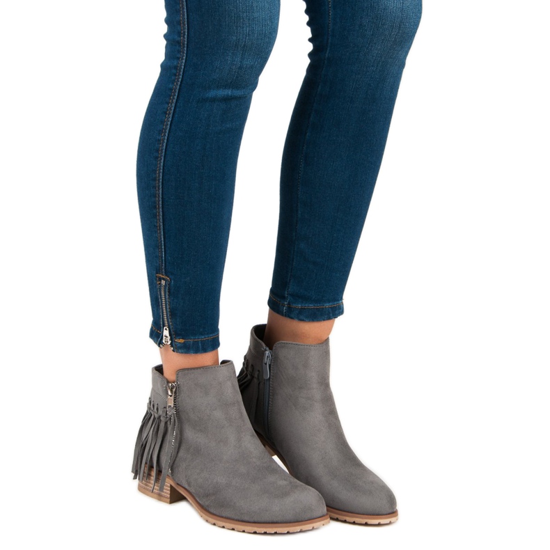 Kayla Boho suede boots grey 1