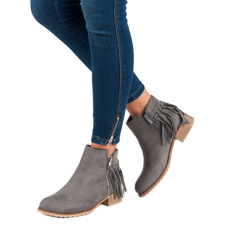 Kayla Boho suede boots grey 2