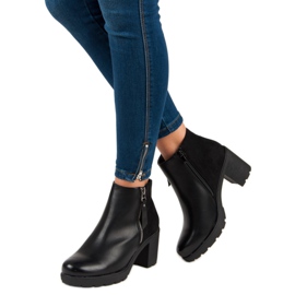 Anesia Paris Black ankle boots on the post 2