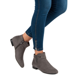 Vinceza Gray flat ankle boots grey 2