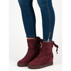 Bestelle Burgundy wedge boots multicolored red 1