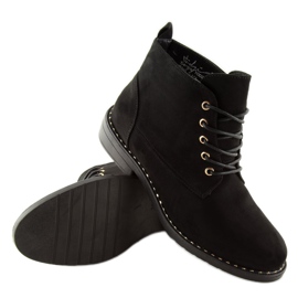 Black lace-up shoes T210 Black 1