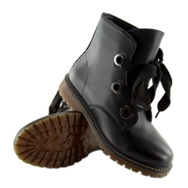Black lace up boots PF276 Black 2