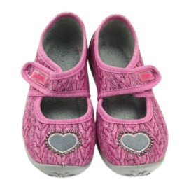 Befado children's shoes ballerinas slippers 945x325 grey pink 3