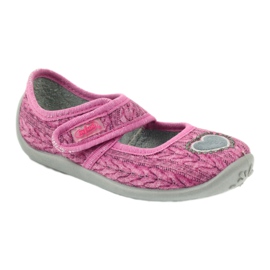 Befado children's shoes ballerinas slippers 945x325 grey pink 1