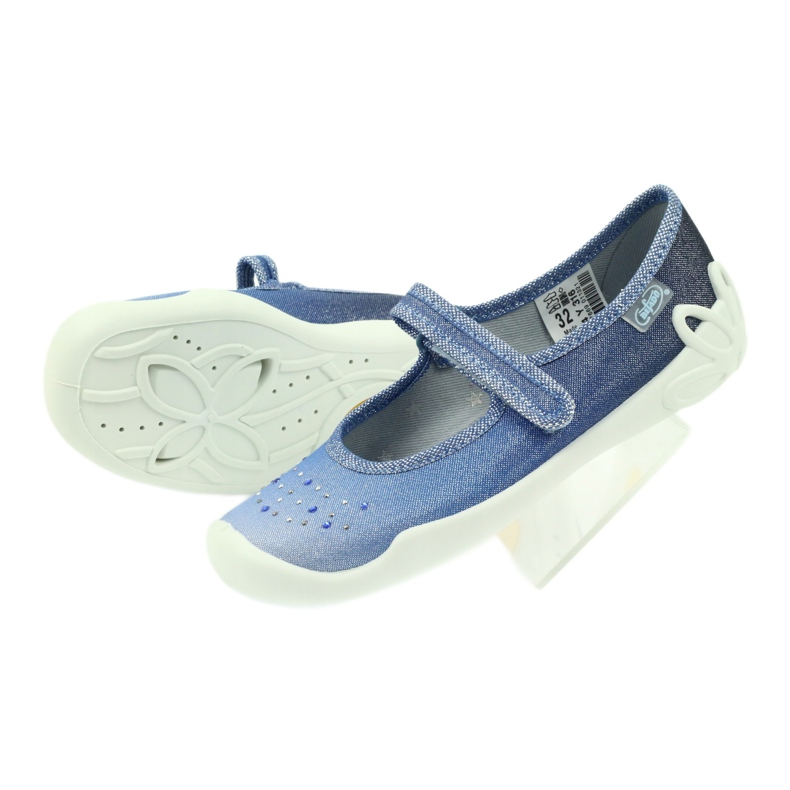 Girls slippers sequins Befado 114y316 blue grey navy blue 5 Girls slippers sequins Befado 114y316 blue grey navy blue 5