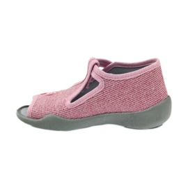 Bow slippers Befado 213P104 pink 2