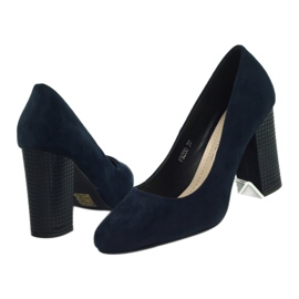 Sergio Leone Navy blue suede pumps PB200 5