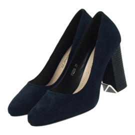 Sergio Leone Navy blue suede pumps PB200 4