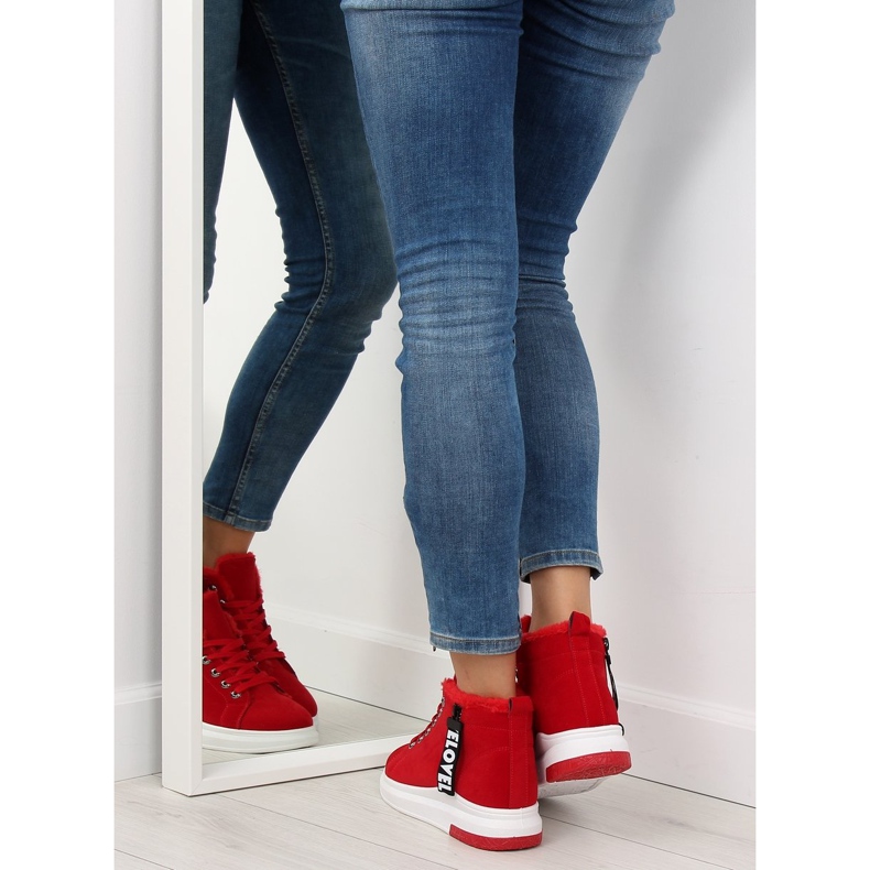 Red insulated sneakers 2018-67 red 2