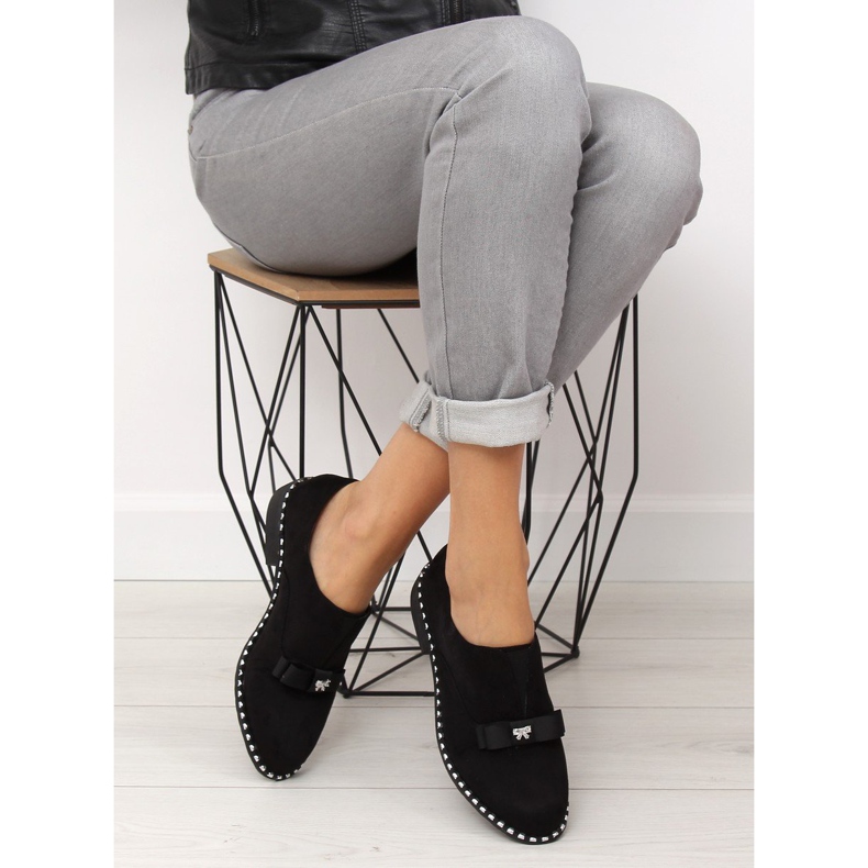 Black women's loafers BL218 Black 1