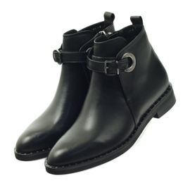 Edeo Women's black leather boots insulated with Polar 3243 3