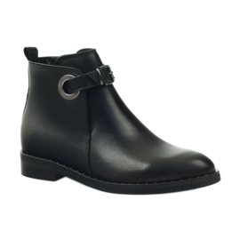 Edeo Women's black leather boots insulated with Polar 3243 1
