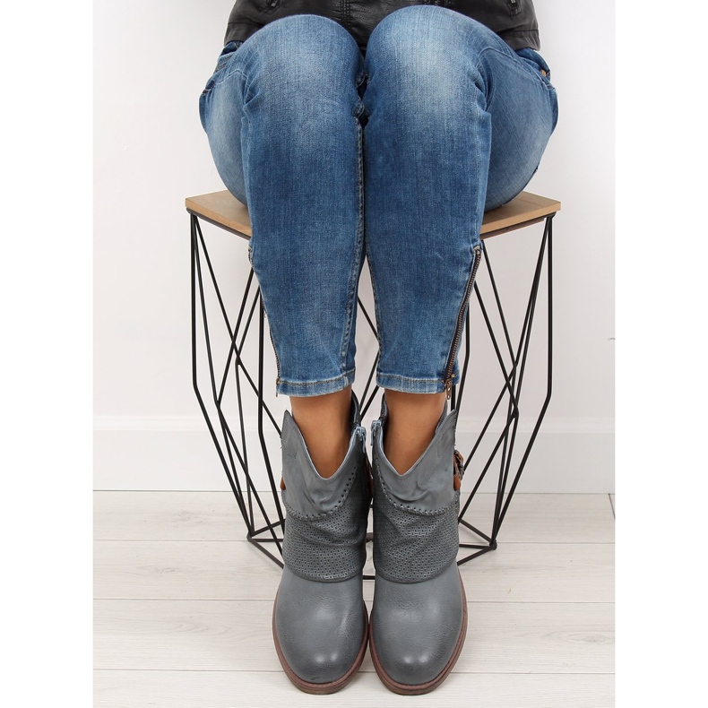 Blue women's blue boots 640-PA Blue 1