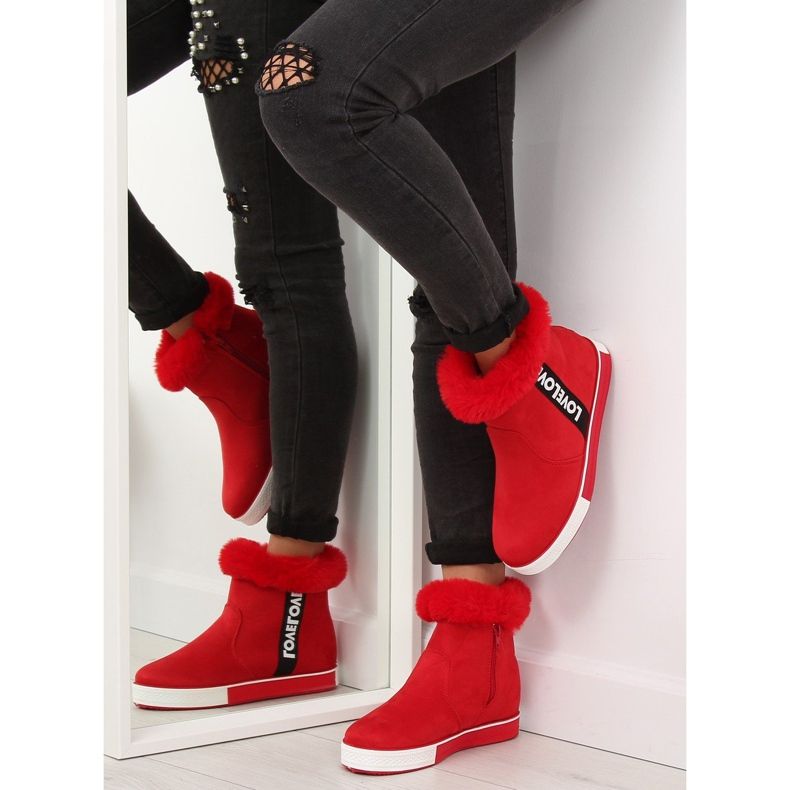 Red ankle-high sneakers NB252P Red 2