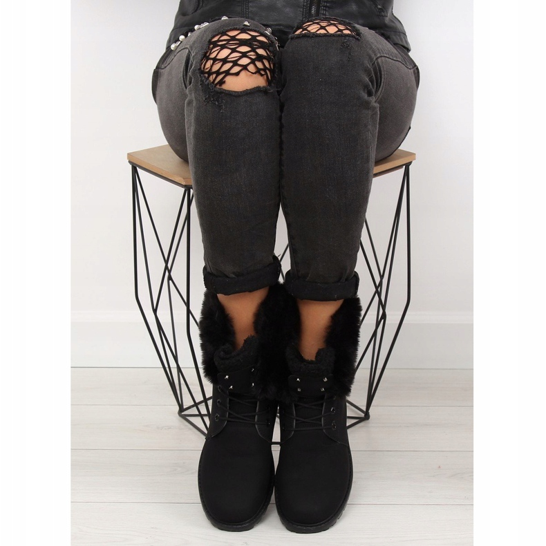 Black insulated timber boots BL137P Black 2