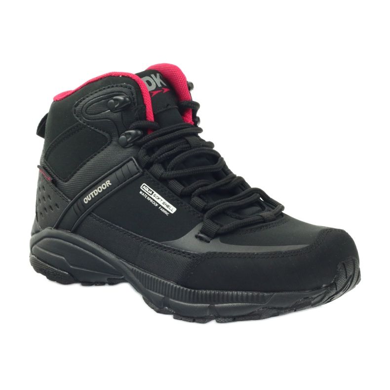 DK 1751 black softshell trekking shoes red 1