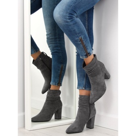 Gray Wide-heeled gray boots NC781 Gray grey 1