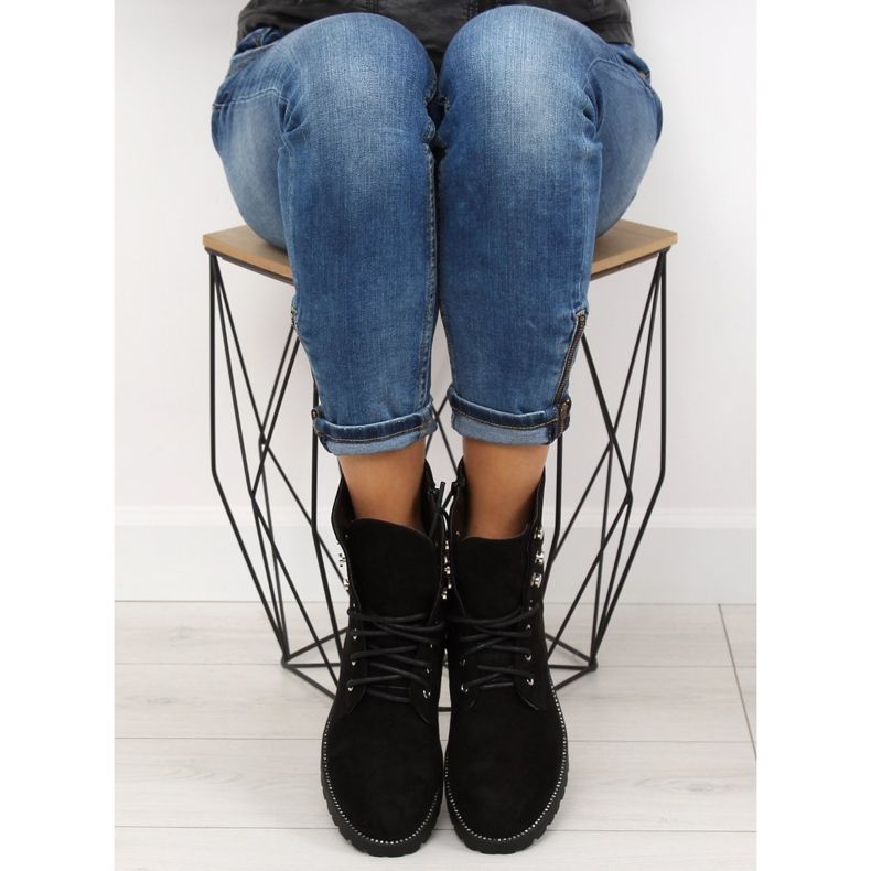 Black suede workers NC698 Black 2