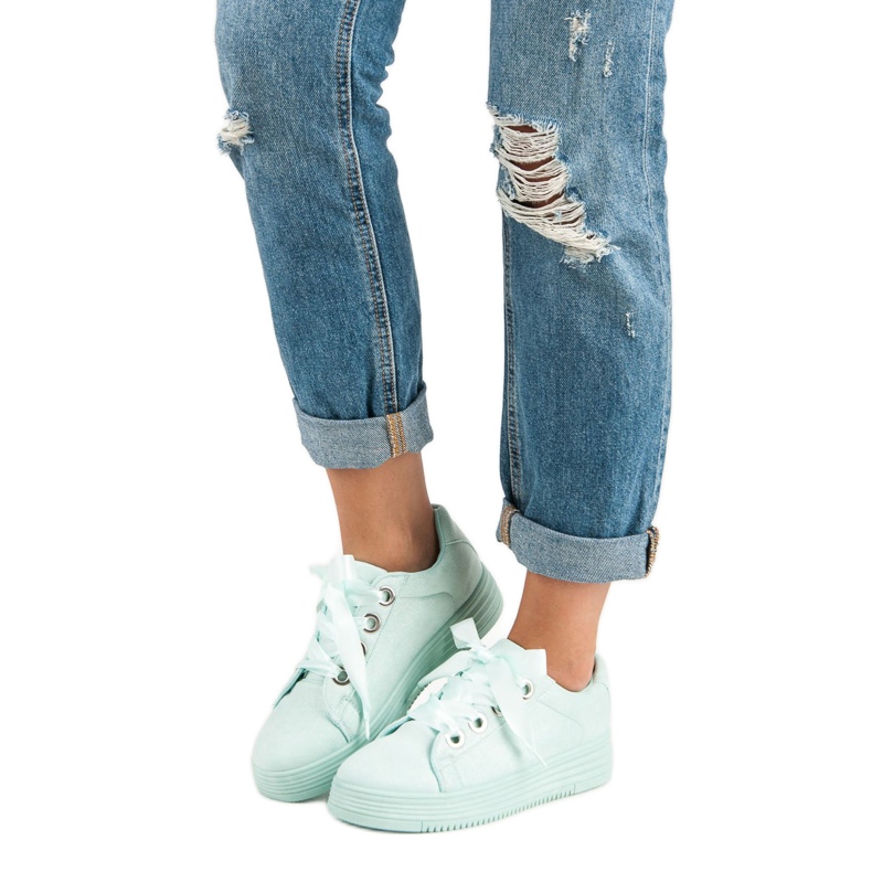 Mint suede sneakers green 1