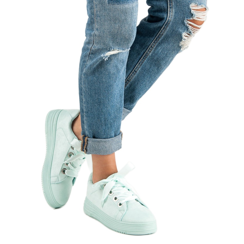 Mint suede sneakers green 2