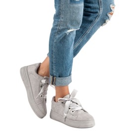 Light gray suede sneakers grey 2