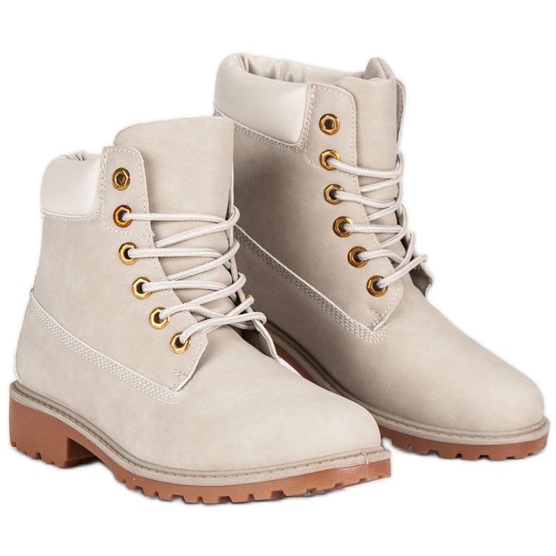 Ladies' beige hiking boots 1