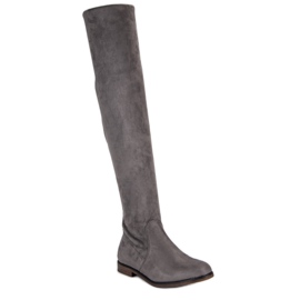 Super Me Gray suede thigh boots grey 1 Super Me Gray suede thigh boots grey 1