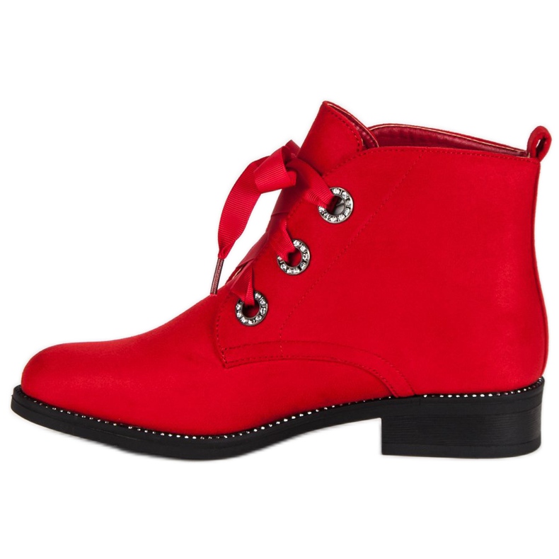 Seastar Tied suede ankle boots red 1