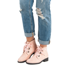 Seastar Tied Suede Booties pink 1