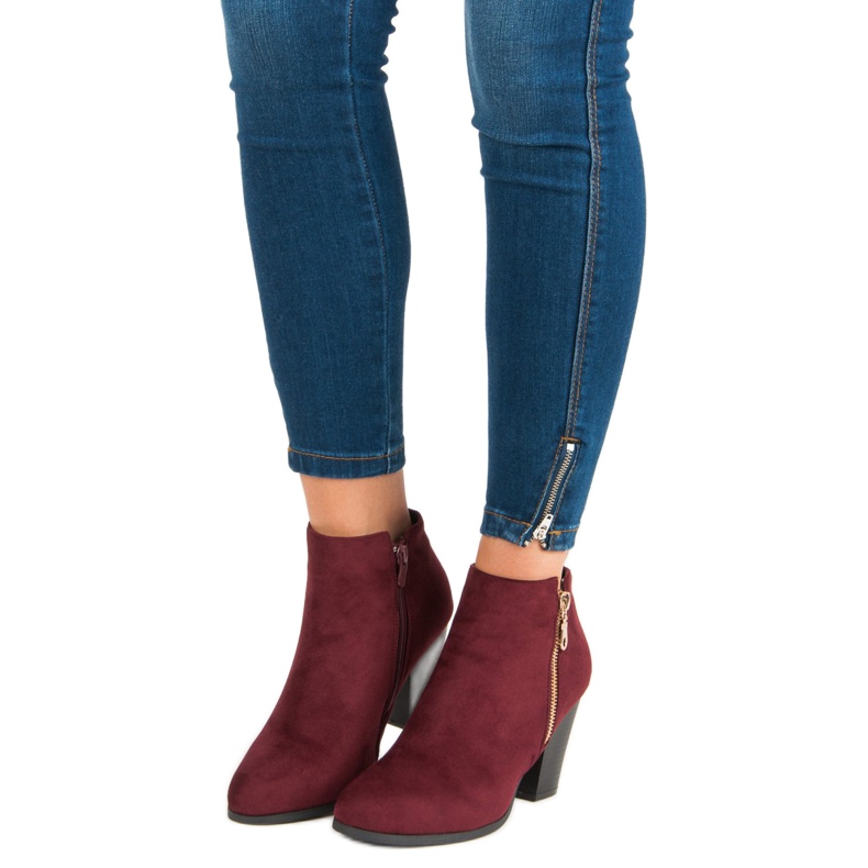 Groto Gogo Suede ankle boots on the post red 1