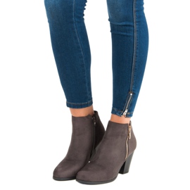 Groto Gogo Suede Booties On A Bar grey 1