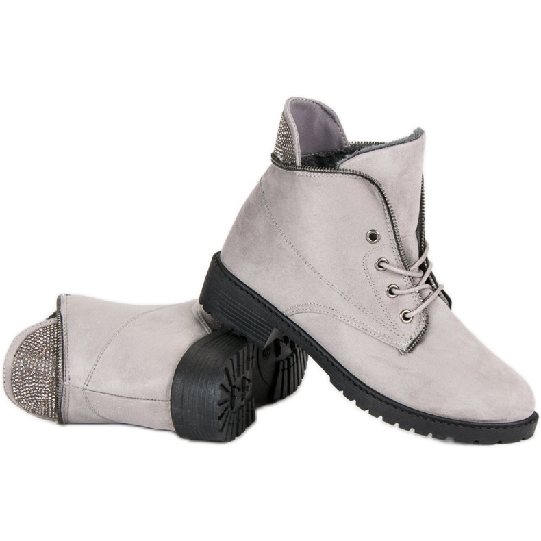 Balada Gray tied ankle boots grey 2