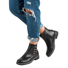 Forever Folie Black Boots On A Flat Heel 2